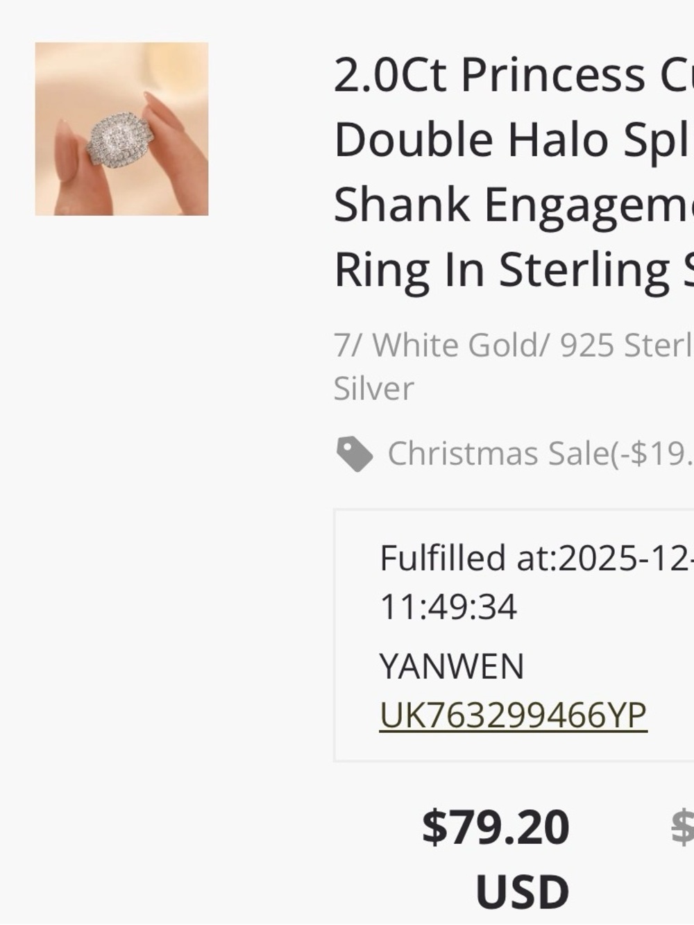 Women's sterling 9.25 silver Ct Cz Halo Ring and 1.3 Ct Necklace Bundle - Picture 9 of 10